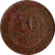 France 10 Centimes Essai by Merley. Type II 1888 A LIBERTE EGALITE FRATERNITE 10 CENTIMES A ESSAI coin reverse France 10 Centimes Essai by Merley. Type II 1888 A LIBERTE EGALITE FRATERNITE 10 CENTIMES A ESSAI coin reverse