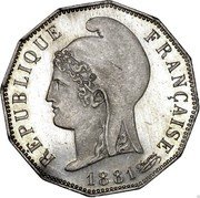 France 10 Centimes Essai Dupre 1881 A KM# E35 REPUBLIQUE FRANÇAISE 1881 DUPRÉ coin obverse