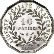 France 10 Centimes Essai Dupre 1881 A KM# E35 10 CENTIMES A ESSAI LIBERTÉ ÉGALITÉ FRATERNITÉ coin reverse