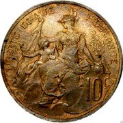 France 10 Centimes (Essai. No date) 10C LIBERTÉ ÉGALITÉ FRATERNITÉ DANIEL DUPUIS coin reverse