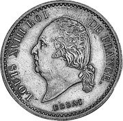 France 10 Centimes (French Colonies. Piedfort with Essai) KM# PE4 LOUIS XVIII ROI DE FRANÇE. ESSAI coin obverse