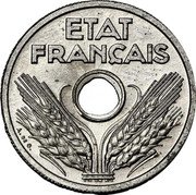 France 10 Centimes (Grain Sprigs Essai by Lindauer) ETAT FRANÇAIS A DE G coin obverse France 10 Centimes (Grain Sprigs Essai by Lindauer) ETAT FRANÇAIS A DE G coin obverse