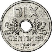 France 10 Centimes (Grain Sprigs Essai by Lindauer) DIX CENTIMES 1941 ESSAI coin reverse France 10 Centimes (Grain Sprigs Essai by Lindauer) DIX CENTIMES 1941 ESSAI coin reverse