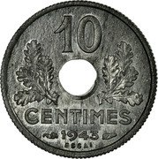 France 10 Centimes (Grain Sprigs Essai) KM# E84 10 CENTIMES 1943 ESSAI coin reverse