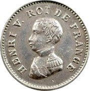 France 10 Centimes (Henri V Pretender) X# 19 HENRI V ROI DE FRANCE coin obverse