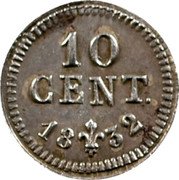 France 10 Centimes (Henri V Pretender) X# 21 10 CENTIMES 18 32 coin reverse