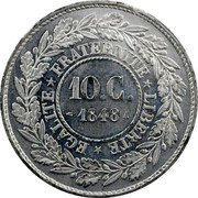 France 10 Centimes (Libertine. Essai by Barre) LIBERTE EGALITE FRATERNITE 10.C. 1848 A coin reverse France 10 Centimes (Libertine. Essai by Barre) LIBERTE EGALITE FRATERNITE 10.C. 1848 A coin reverse