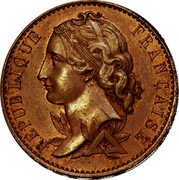 France 10 Centimes Liberty Essai by Magniadas. Double Piedfort 1848 REPUBLIQUE FRANÇAISE coin obverse