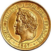 France 10 Centimes Louis Philippe Pattern 1847 KM# Pn39 LOUIS PHILIPPE I ROI DES FRAÇAISES 1847 BARRE coin obverse