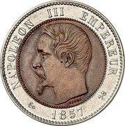 France 10 Centimes (Napoleon III Pattern) KM# Pn90a NAPOLEON III EMPEREUR BARRE 1857 coin obverse France 10 Centimes (Napoleon III Pattern) KM# Pn90a NAPOLEON III EMPEREUR BARRE 1857 coin obverse