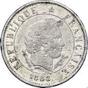 France 10 Centimes Pattern of Merley 1888 A RÉPUBLIQUE FRANÇAISE L.MERLEY 1888 coin obverse