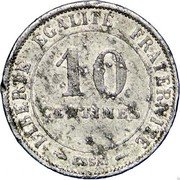 France 10 Centimes Pattern of Merley 1888 A LIBERTÉ ÉGALITÉ FRATERNITÉ 10 CENTIMES A ESSAI coin reverse