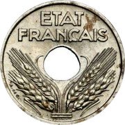 France 10 Centimes Pattern with Big Modul 1941  Essai ETAT FRANÇAIS coin obverse