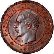France 10 Centimes Pattern B Rouen 1857 BB KM# Pn92 BARRE NAPOLEON III EMPEREUR 1857 coin obverse France 10 Centimes Pattern B Rouen 1857 BB KM# Pn92 BARRE NAPOLEON III EMPEREUR 1857 coin obverse