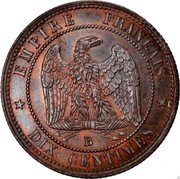 France 10 Centimes Pattern B Rouen 1857 BB KM# Pn92 B EMPIRE FRANÇAIS DIX CENTIMES coin reverse France 10 Centimes Pattern B Rouen 1857 BB KM# Pn92 B EMPIRE FRANÇAIS DIX CENTIMES coin reverse