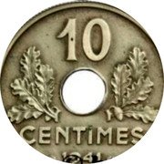 France 10 Centimes The Large Module Pattern 1941  10 CENTIMES 1941 ESSAI coin reverse
