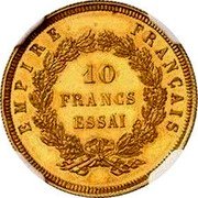 France 10 Francs (Napoleon III Essai) EMPIRE FRANÇAIS 10 FRANCS ESSAI coin reverse