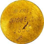 France 10 Francs (Napoleon III Pattern) 10 FRA CLICHÉ CUIV. 1855 AB coin reverse France 10 Francs (Napoleon III Pattern) 10 FRA CLICHÉ CUIV. 1855 AB coin reverse