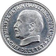 France 10 Francs (Petain Essai by Bazor & Vezien) KM# E86a PHILIPPE PETAIN MARECHAL DEFRANCE CHEF DE L’ETAT L. BAZOR coin obverse France 10 Francs (Petain Essai by Bazor & Vezien) KM# E86a PHILIPPE PETAIN MARECHAL DEFRANCE CHEF DE L’ETAT L. BAZOR coin obverse