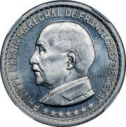 France 10 Francs Petain Essai by Vezien 1941 PHILIPPE PETAIN MARECHAL DE FRANCE CHEF DE L'ETAT VEZIEN coin obverse France 10 Francs Petain Essai by Vezien 1941 PHILIPPE PETAIN MARECHAL DE FRANCE CHEF DE L'ETAT VEZIEN coin obverse