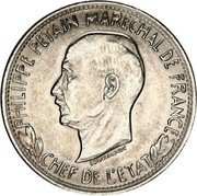 France 10 Francs (Petain Essai) KM# E79 PHILIPPE PETAIN MARECHAL DE FRANCE CHEF DE L'ETAT M. DELANNOY coin obverse