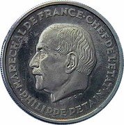 France 10 Francs Petain Pattern by Simon 1941  KM# E80 PHILIPPE PETAIN MARECHAL DE FRANCE CHEF DE L'ETAT G.SIMON coin obverse