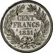 France 100 Francs (Louis Philippe I. Pattern by Barre) CENT FRANCS 1831 A coin reverse