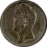 France 100 Francs (Louis Philippe I. Pattern by Caque) LOUIS PHILIPPE I ROI DES FRANCAIS. CAQUÉ F. coin obverse