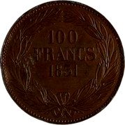 France 100 Francs (Louis Philippe I. Pattern by Caque) 100 FRANCS 1831 coin reverse