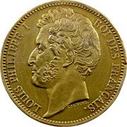 France 100 Francs (Louis Philippe I. Pattern by Caunois) KM# PnA34 LOUIS PHILIPPE I ROI DES FRANCAIS. CAUNOIS coin obverse