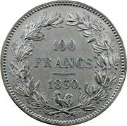 France 100 Francs Louis Philippe I. Pattern by Caunois 1830 100 FRANCS 1830 coin reverse France 100 Francs Louis Philippe I. Pattern by Caunois 1830 100 FRANCS 1830 coin reverse