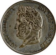 France 100 Francs (Louis Philippe I. Pattern by Domard) LOUIS PHILIPPE I ROI DES FRANCAIS DOMARD. F. coin obverse France 100 Francs (Louis Philippe I. Pattern by Domard) LOUIS PHILIPPE I ROI DES FRANCAIS DOMARD. F. coin obverse