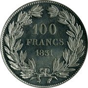 France 100 Francs Louis Philippe I. Pattern by Galle 1831 100 FRANCS 1831 coin reverse France 100 Francs Louis Philippe I. Pattern by Galle 1831 100 FRANCS 1831 coin reverse