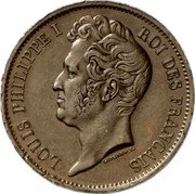France 100 Francs (Louis Philippe I. Pattern by Gayrard) LOUIS PHILIPPE I ROI DES FRANÇAIS GAYRARD F coin obverse
