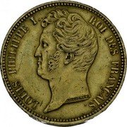 France 100 Francs (Louis Philippe I. Pattern by Tiolier) LOUIS PHILIPPE I ROI DES FRANÇAIS N TIOLIER coin obverse