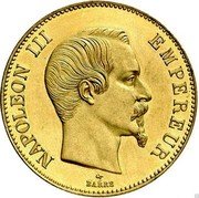 France 100 Francs (Napoleon III - A - Essai) KM# TS13 BARRE NAPOLEON III EMPEREUR coin obverse