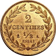 France 2-1/2 Centimes (Charles X Pretender. Essai) 2 CENTIMES 1/2 ESSAI A coin reverse France 2-1/2 Centimes (Charles X Pretender. Essai) 2 CENTIMES 1/2 ESSAI A coin reverse
