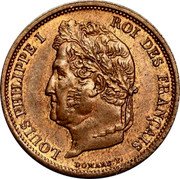 France 2 Centimes Essai by Domard. Louis Philippe 1830 LOUIS PHILIPPE I ROI DES FRANÇAIS DOMARD. F. coin obverse