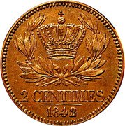 France 2 Centimes (Louis Philippe Essai) KM# E11a 2 CENTIMES 1842 coin reverse