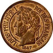 France 2 Centimes (Louis Philippe I Essai) LOUIS PHILIPPE I ROI DES FRAÇAISES 1847 BARRE coin obverse France 2 Centimes (Louis Philippe I Essai) LOUIS PHILIPPE I ROI DES FRAÇAISES 1847 BARRE coin obverse