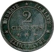 France 2 Centimes (Pattern) LIBERTÉ ÉGALITÉ FRATERNITÉ 2 CENTIMES A coin reverse France 2 Centimes (Pattern) LIBERTÉ ÉGALITÉ FRATERNITÉ 2 CENTIMES A coin reverse