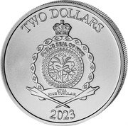 Niue Two Dollars Ram of Calvary 2023 PUBLIC SEAL OF NIUE ATUA NIUE TUKULAGI TWO DOLLARS 2023 coin obverse Niue Two Dollars Ram of Calvary 2023 PUBLIC SEAL OF NIUE ATUA NIUE TUKULAGI TWO DOLLARS 2023 coin obverse
