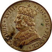 France 2 Francs (Duchess of Anguleme Visit to Paris Mint) LOUIS XVIII ROI DE FRANCE F. TIOLIER coin obverse