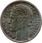 France 2 Francs (Essai by Morlon) KM# AE77 REPVBLIQVE FRANÇAISE MORLON coin obverse