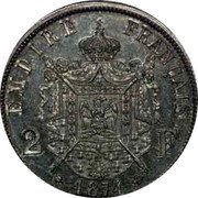 France 2 Francs (Essai) EMPIRE FRANCAIS 2 F 1874 coin reverse France 2 Francs (Essai) EMPIRE FRANCAIS 2 F 1874 coin reverse