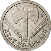 France 2 Francs (Essai Francisque) KM# E85 ETAT FRANÇAIS LB coin obverse