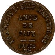 France 2 Francs First Restoration. Austria 1814 X# M1 ANGE DE PAIX FRANÇOIS I EMP D'AUTRICHE PARIS TIOLIER coin obverse