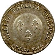 France 2 Francs First Restoration. Austria 1814 X# M2 GALLIA REDDITA EUROPAE. APRILE 1814. coin reverse