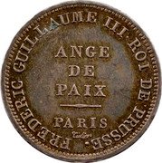 France 2 Francs (First Restoration. Prussia) X# M6 ANGE DE PAIX FREDERIC GUILLAUME III ROI DE PRUSSE PARIS TIOLIER coin obverse