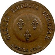France 2 Francs (First Restoration. Prussia) X# M5 GALLIA REDDITA EUROPAE. APRILE 1814. coin reverse